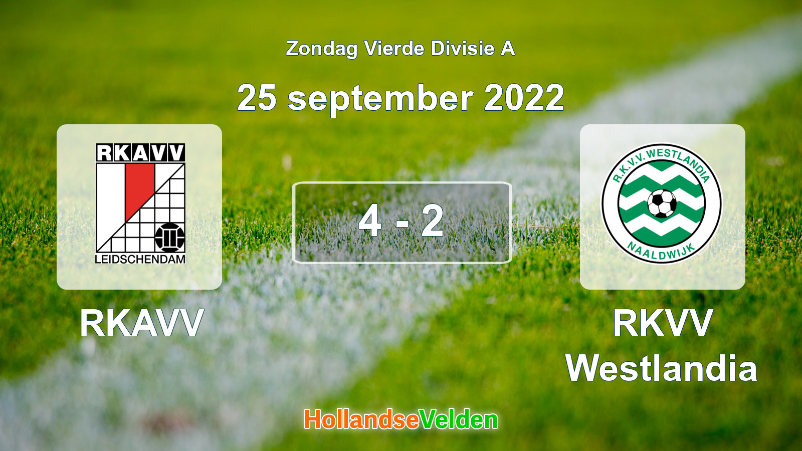 Gespeelde wedstrijd: RKAVV - RKVV Westlandia 4 - 2 (25 september 2022)