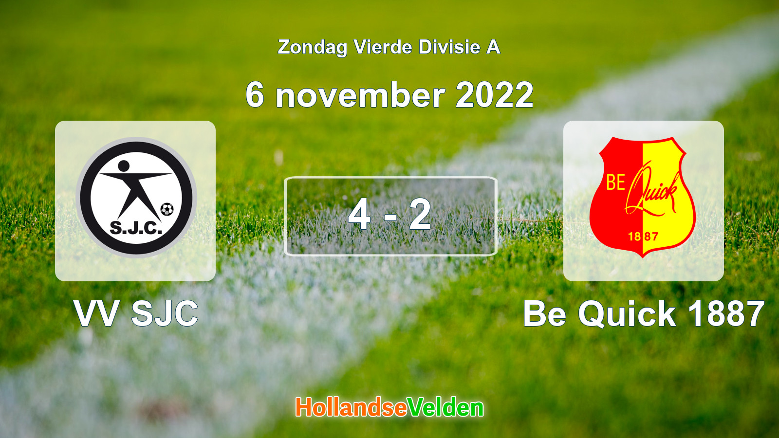 Gespeelde wedstrijd: VV SJC - Be Quick 1887 4 - 2 (6 november 2022)