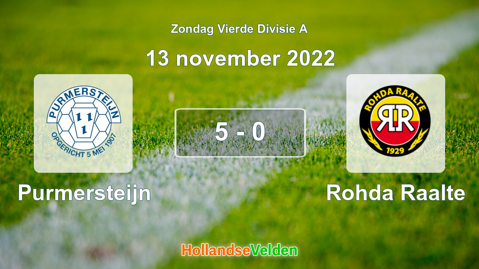 Gespeelde wedstrijd: Purmersteijn - Rohda Raalte 5 - 0 (13 november 2022)