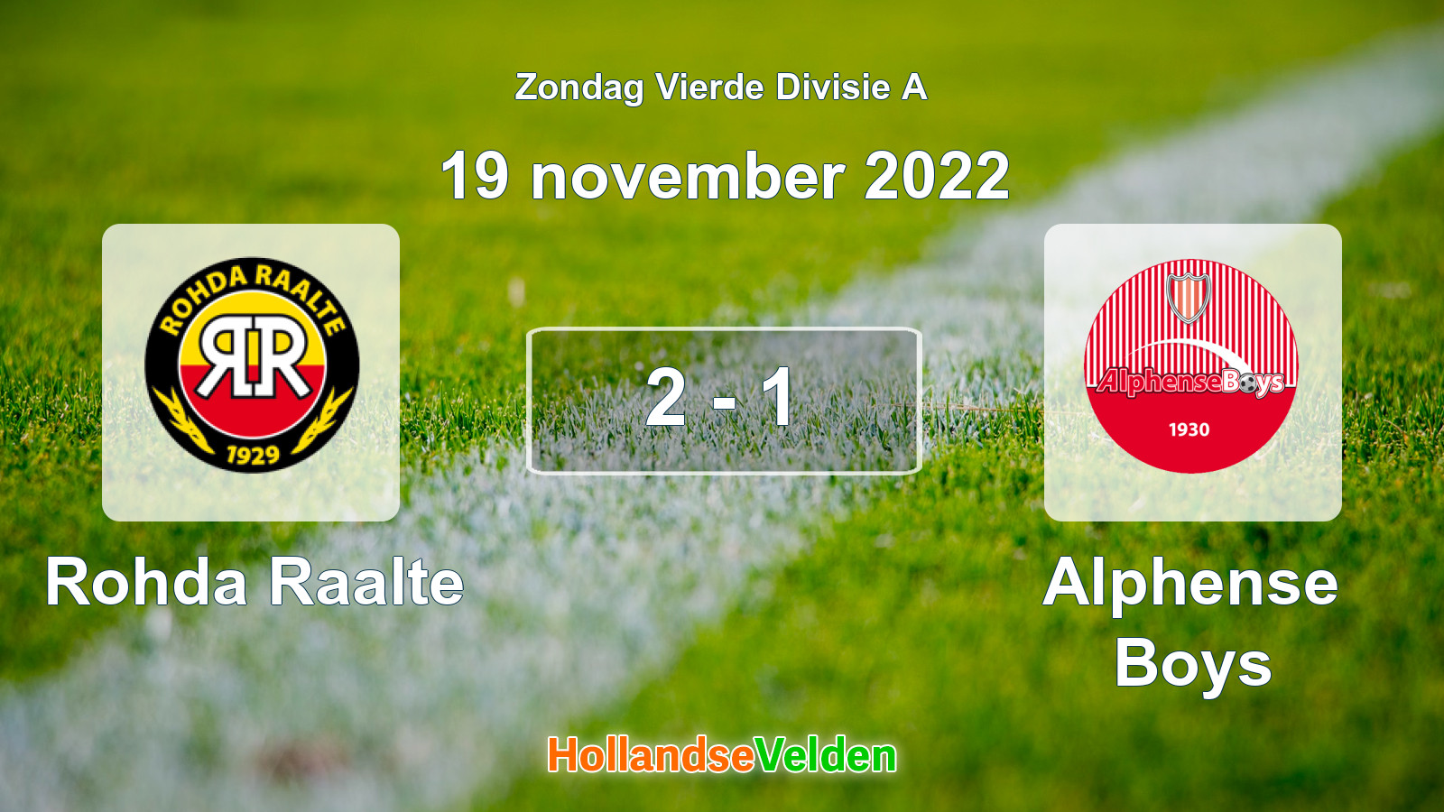 Gespeelde wedstrijd: Rohda Raalte - Alphense Boys 2 - 1 (19 november 2022)