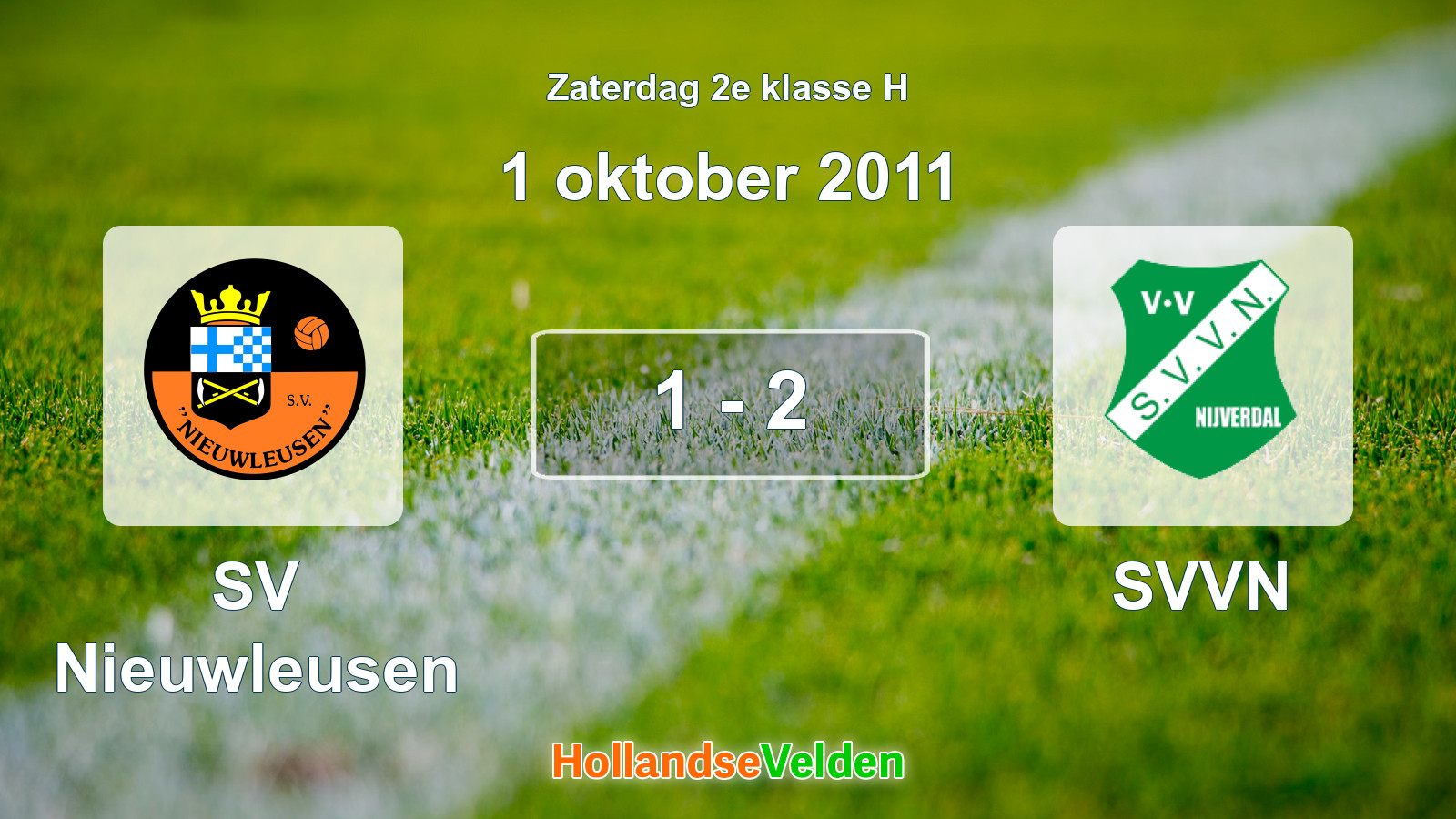 Gespeelde wedstrijd: SV Nieuwleusen - SVVN 1 - 2 (1 oktober 2011)