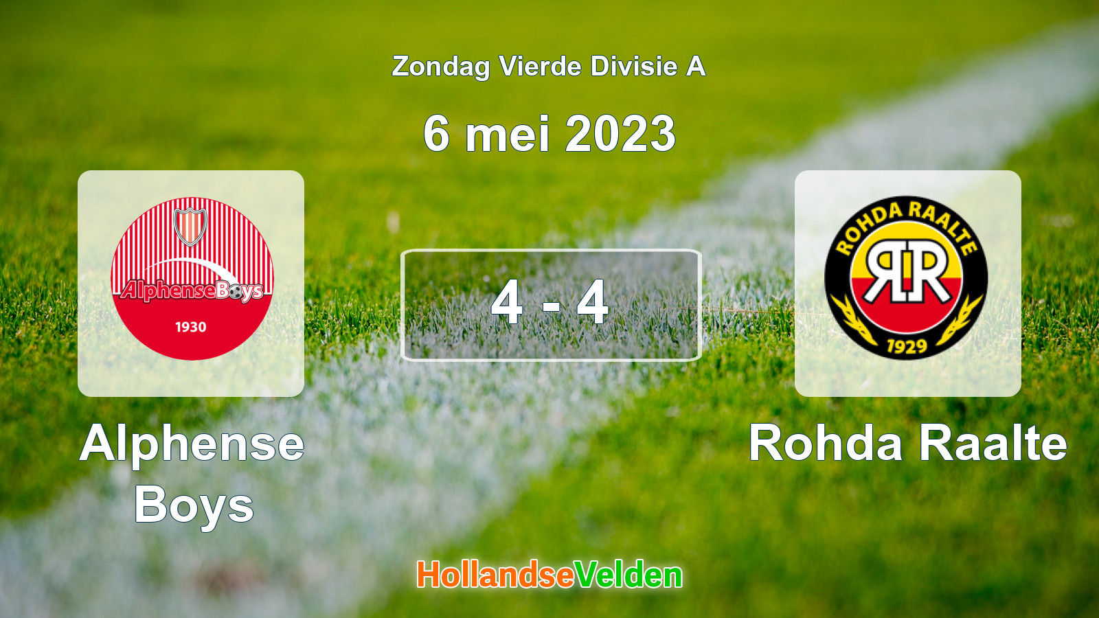 Gespeelde wedstrijd: Alphense Boys - Rohda Raalte 4 - 4 (6 mei 2023)