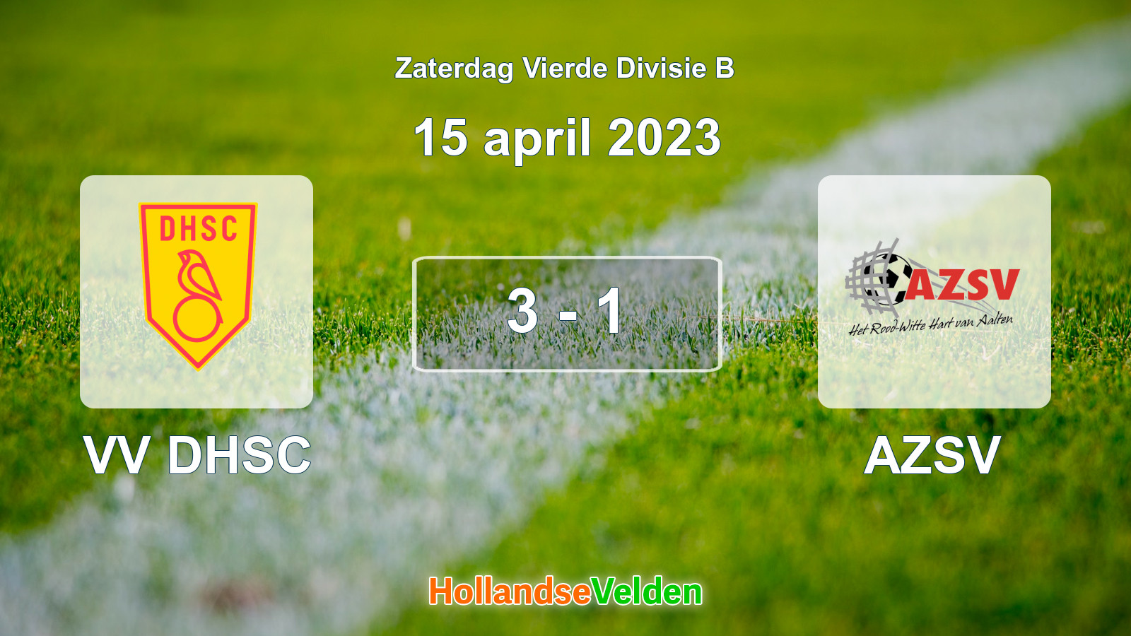 Gespeelde wedstrijd: VV DHSC - AZSV 3 - 1 (15 april 2023)