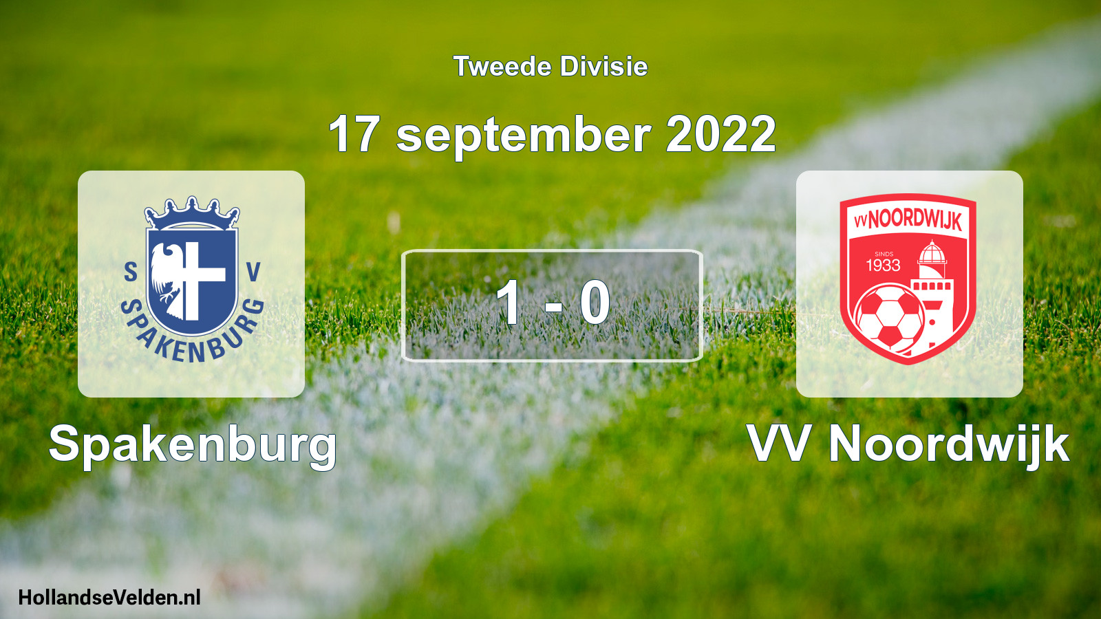 Gespeelde wedstrijd: Spakenburg - VV Noordwijk 1 - 0 (17 september 2022)