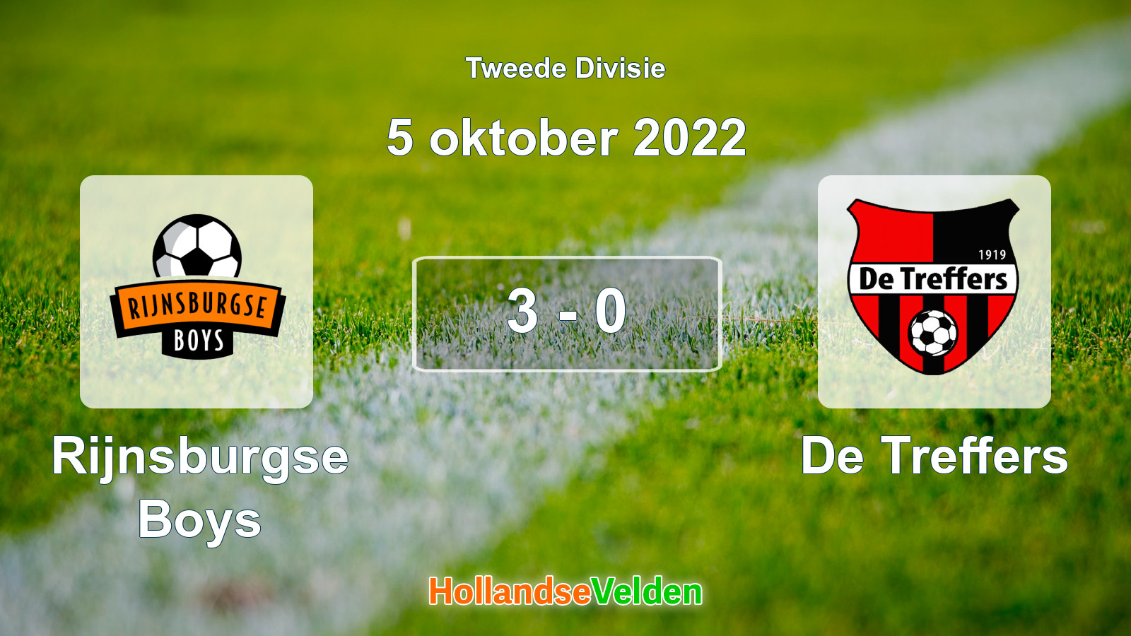 Gespeelde wedstrijd: Rijnsburgse Boys - De Treffers 3 - 0 (5 oktober 2022)