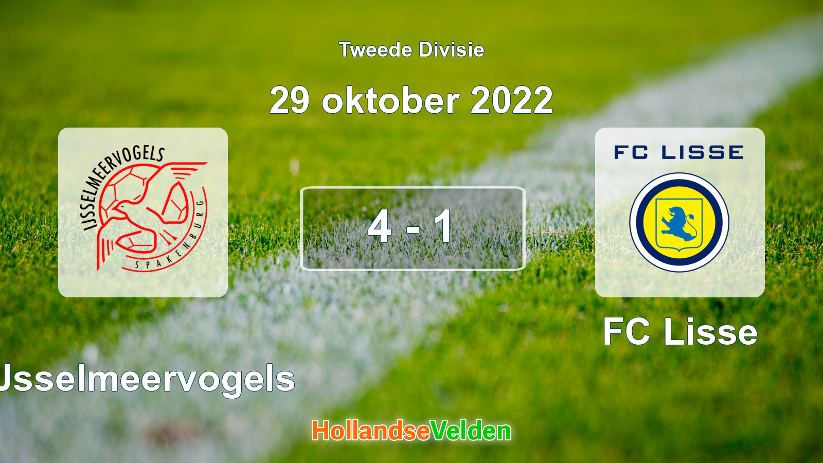 Gespeelde wedstrijd: IJsselmeervogels - FC Lisse 4 - 1 (29 oktober 2022)