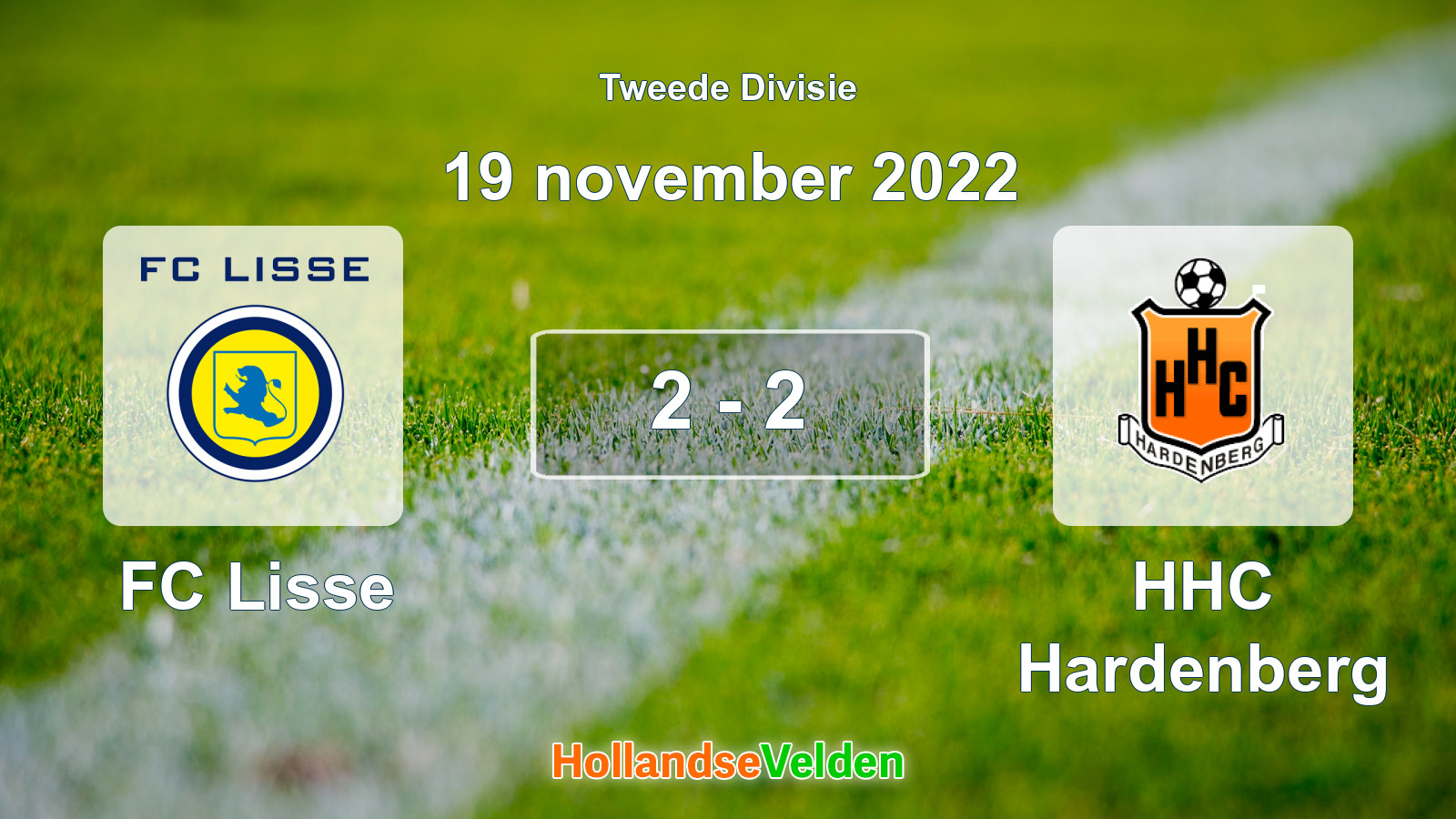 Gespeelde wedstrijd: FC Lisse - HHC Hardenberg 2 - 2 (19 november 2022)