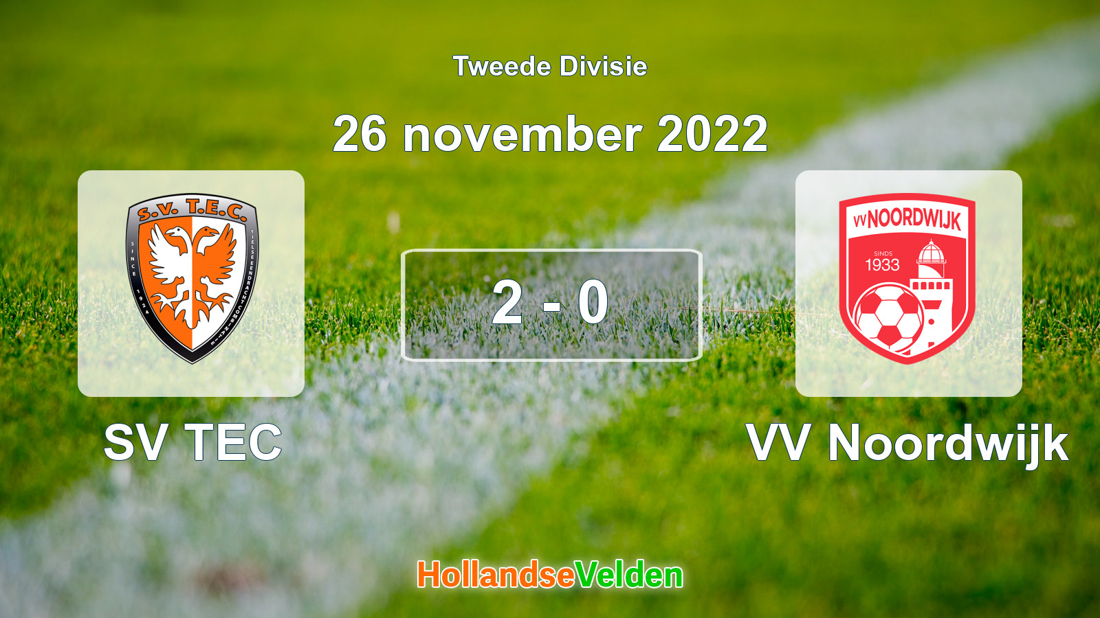 Gespeelde wedstrijd: SV TEC - VV Noordwijk 2 - 0 (26 november 2022)