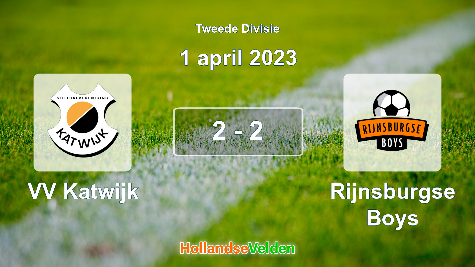 Gespeelde wedstrijd: VV Katwijk - Rijnsburgse Boys 2 - 2 (1 april 2023)