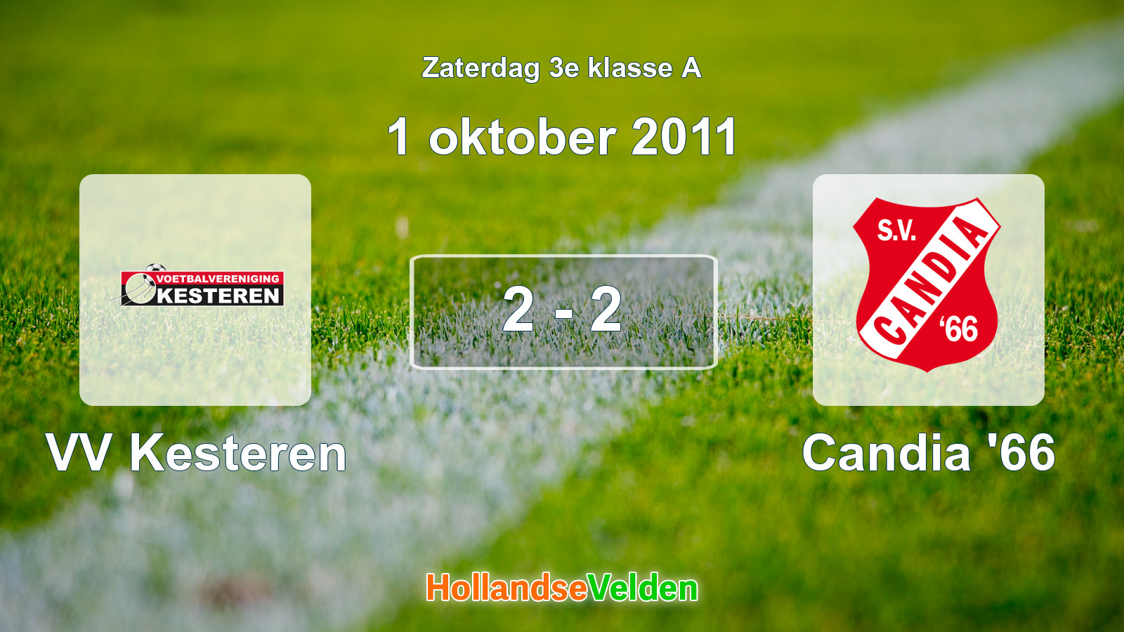 Gespeelde wedstrijd: VV Kesteren - Candia '66 2 - 2 (1 oktober 2011)