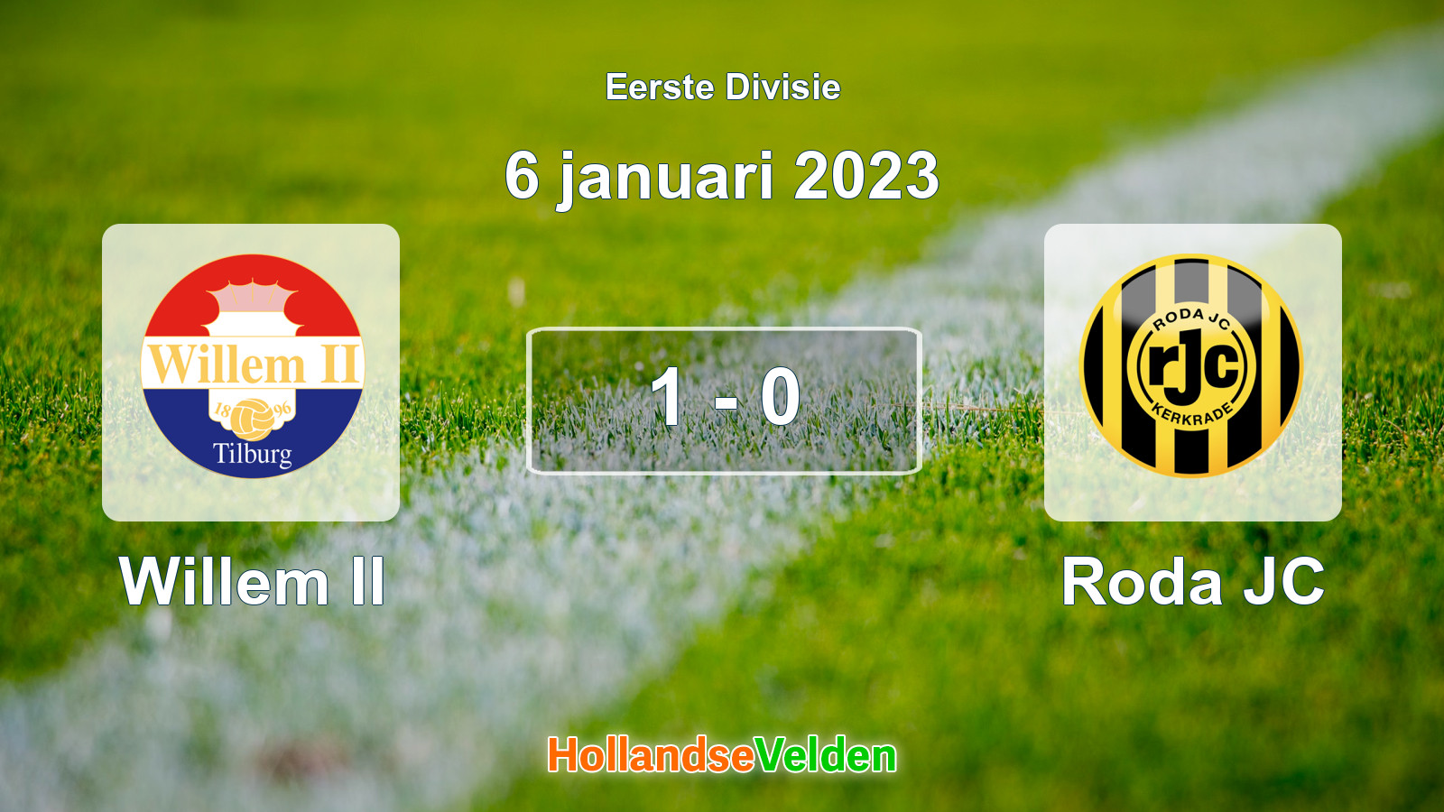 Gespeelde wedstrijd: Willem II - Roda JC 1 - 0 (6 januari 2023)