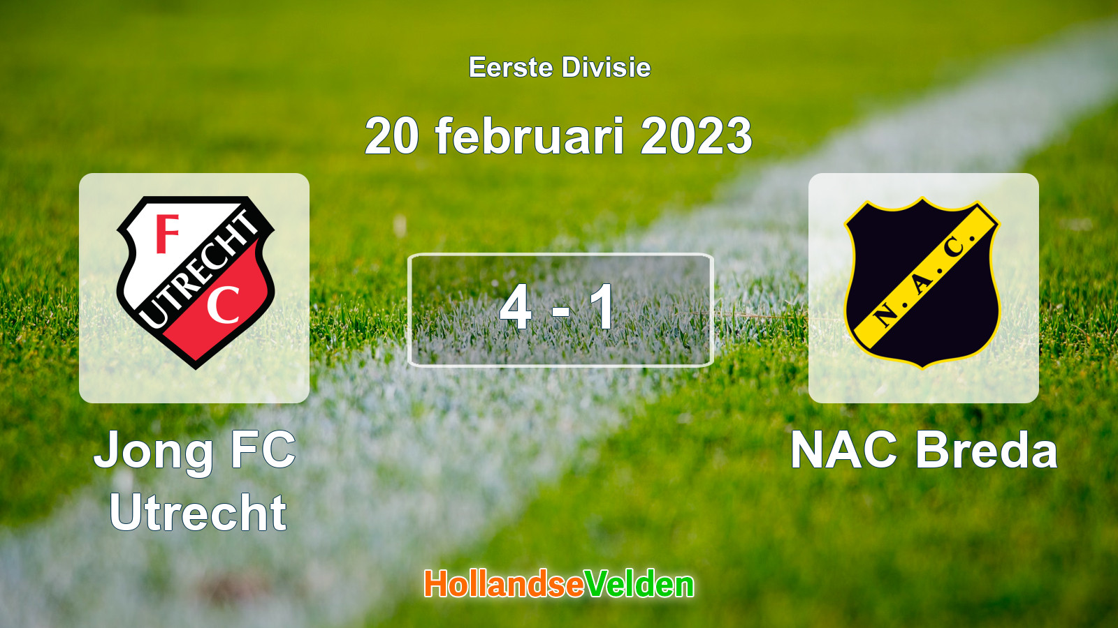 Gespeelde wedstrijd: Jong FC Utrecht - NAC Breda 4 - 1 (20 februari 2023)