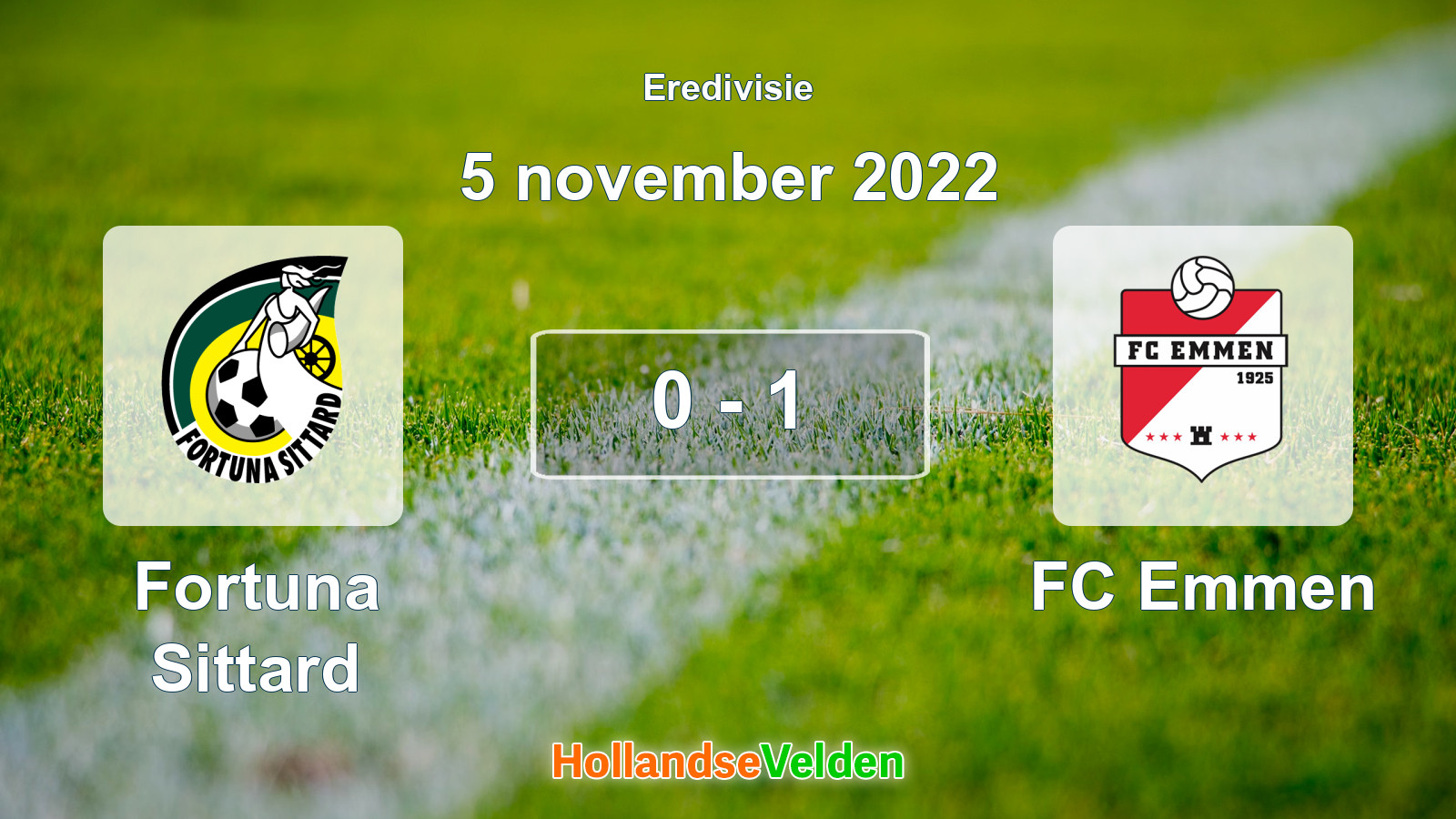 Gespeelde wedstrijd: Fortuna Sittard - FC Emmen 0 - 1 (5 november 2022)