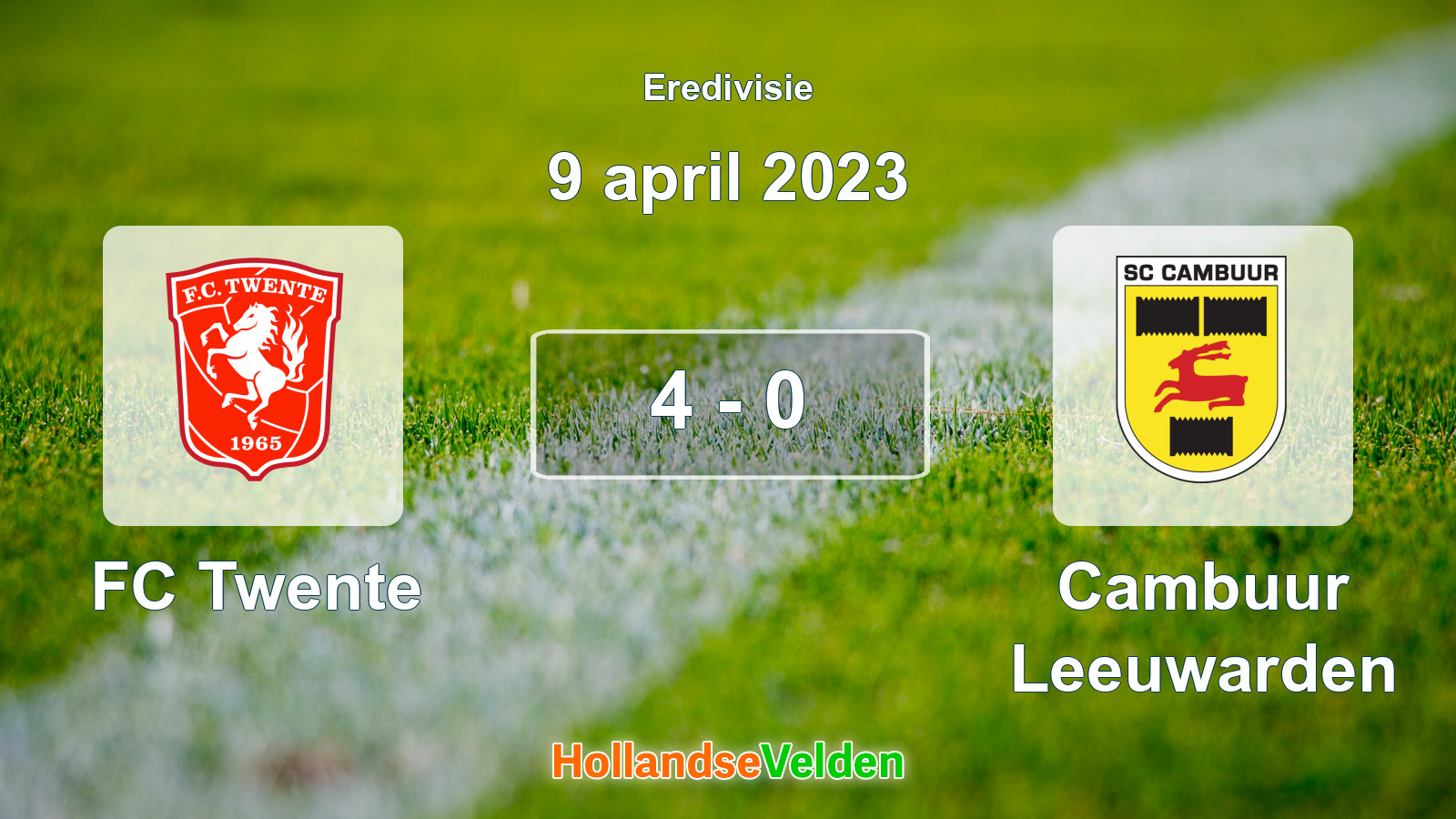 Gespeelde wedstrijd: FC Twente - Cambuur Leeuwarden 4 - 0 (9 april 2023)