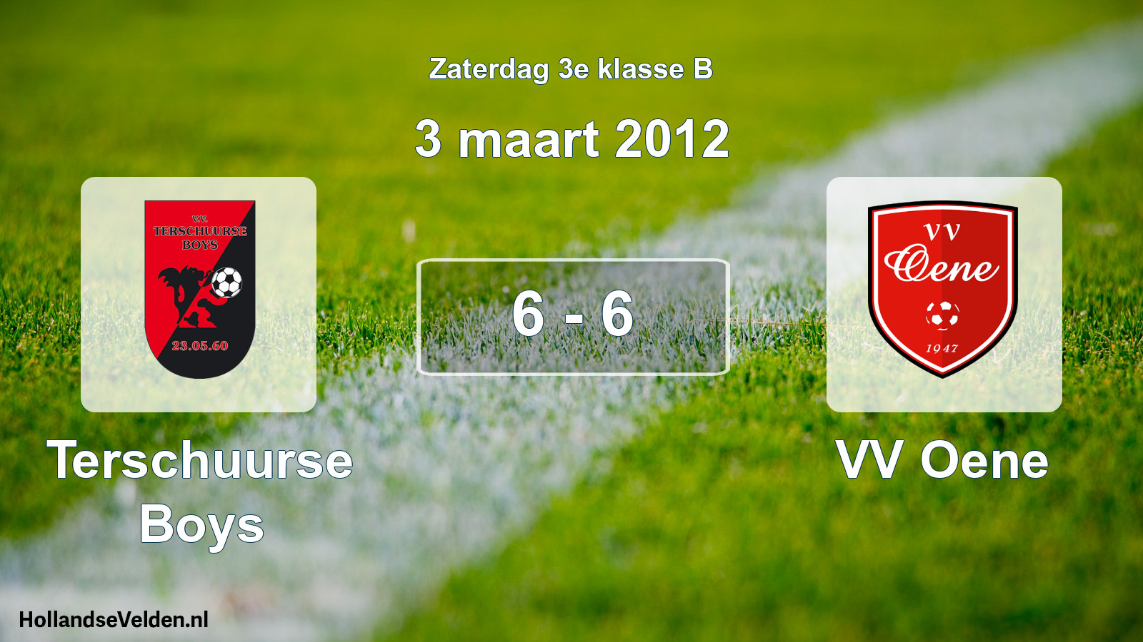 Gespeelde wedstrijd: Terschuurse Boys - VV Oene 6 - 6 (3 maart 2012)
