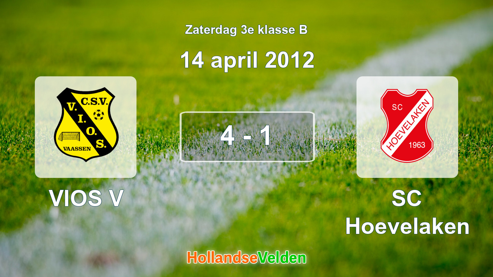 Gespeelde wedstrijd: VIOS V - SC Hoevelaken 4 - 1 (14 april 2012)