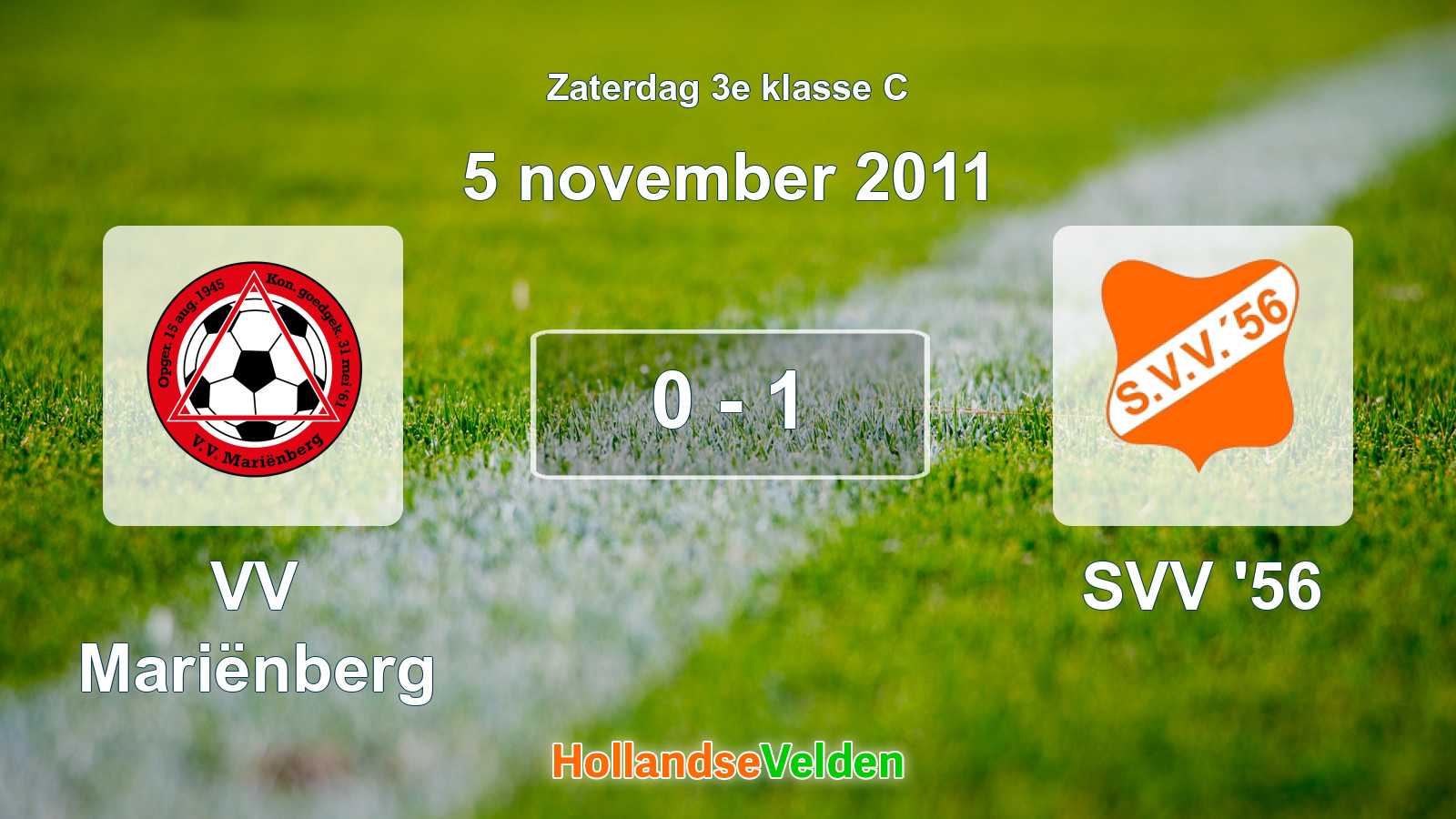 Gespeelde wedstrijd: VV Mariënberg - SVV '56 0 - 1 (5 november 2011)