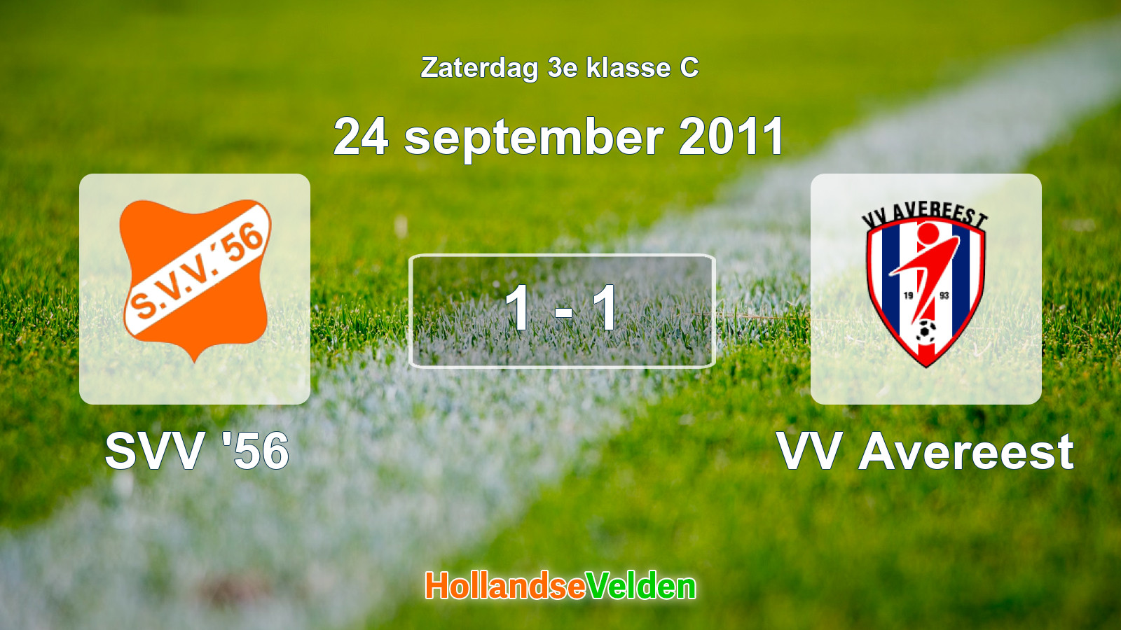 Gespeelde wedstrijd: SVV '56 - VV Avereest 1 - 1 (24 september 2011)