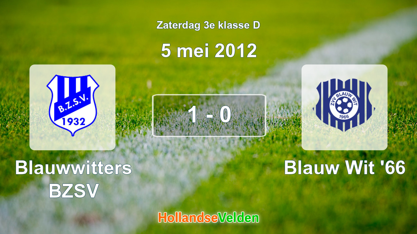 Gespeelde wedstrijd: Blauwwitters BZSV - Blauw Wit '66 1 - 0 (5 mei 2012)