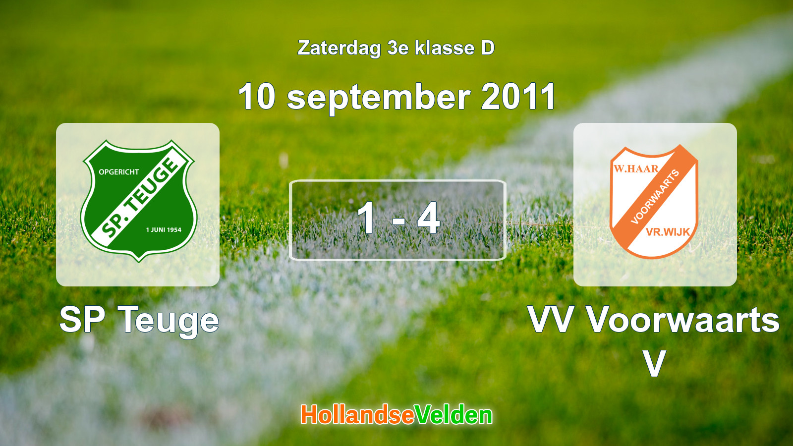 Gespeelde wedstrijd: SP Teuge - VV Voorwaarts V 1 - 4 (10 september 2011)