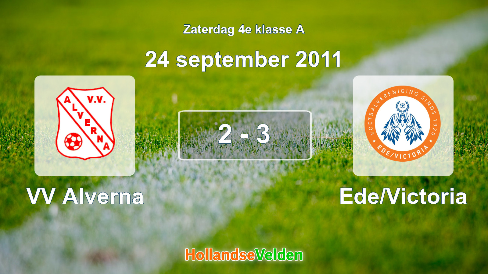 Gespeelde wedstrijd: VV Alverna - Ede/Victoria 2 - 3 (24 september 2011)