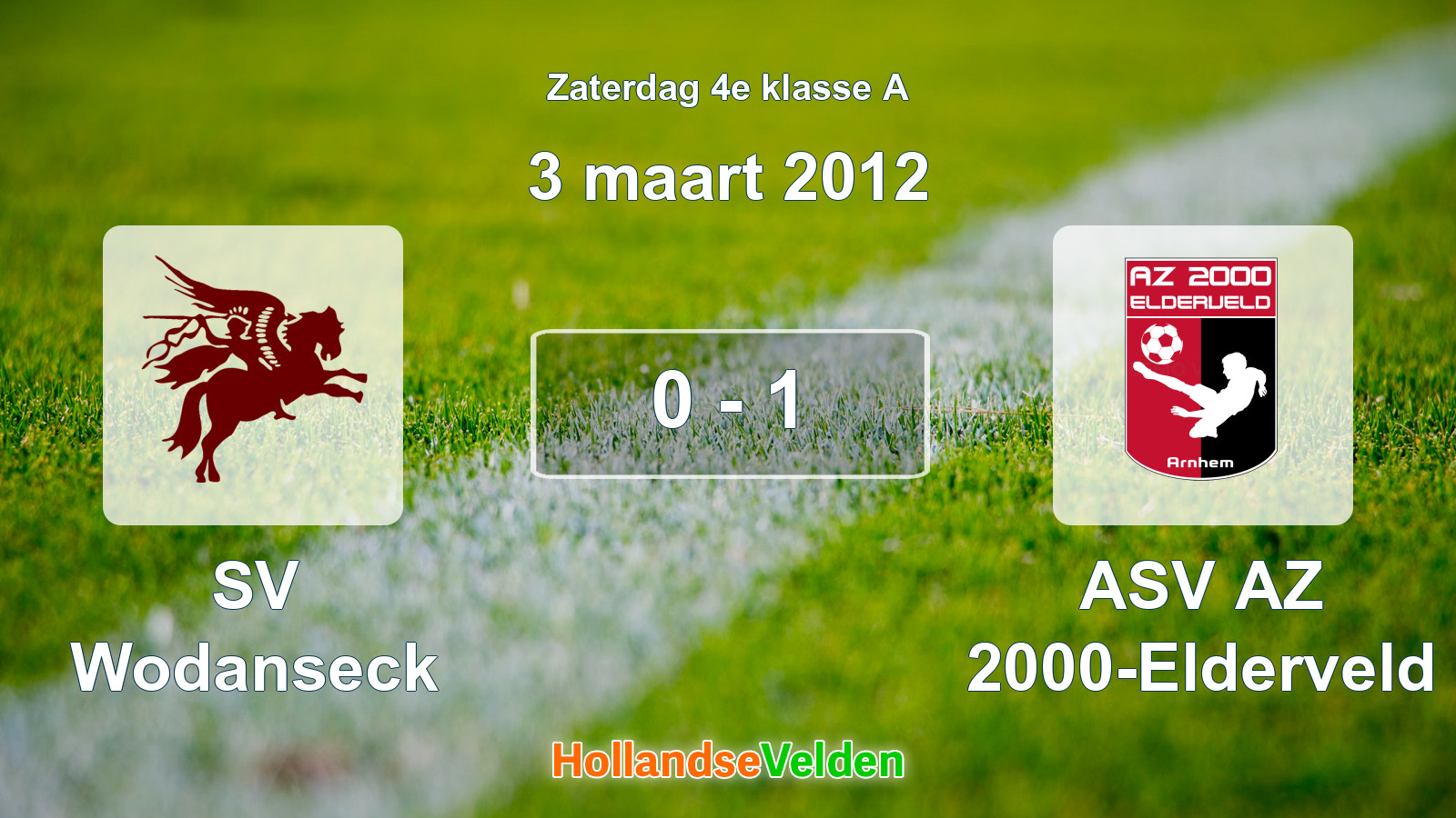 Gespeelde wedstrijd: SV Wodanseck - ASV AZ 2000-Elderveld 0 - 1 (3 maart 2012)