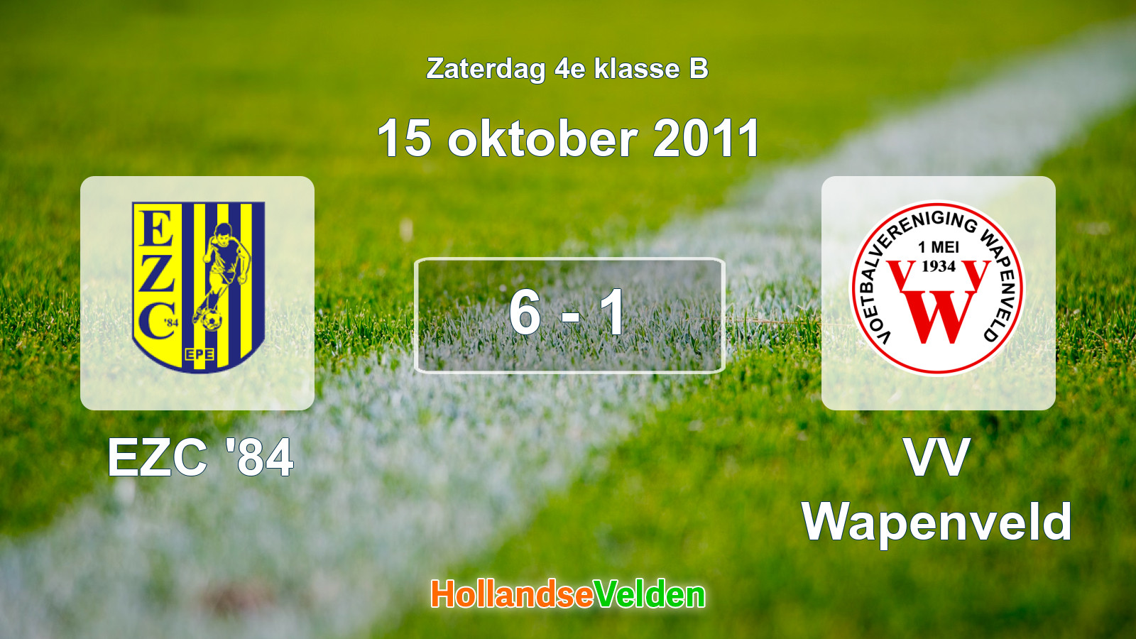 Gespeelde wedstrijd: EZC '84 - VV Wapenveld 6 - 1 (15 oktober 2011)