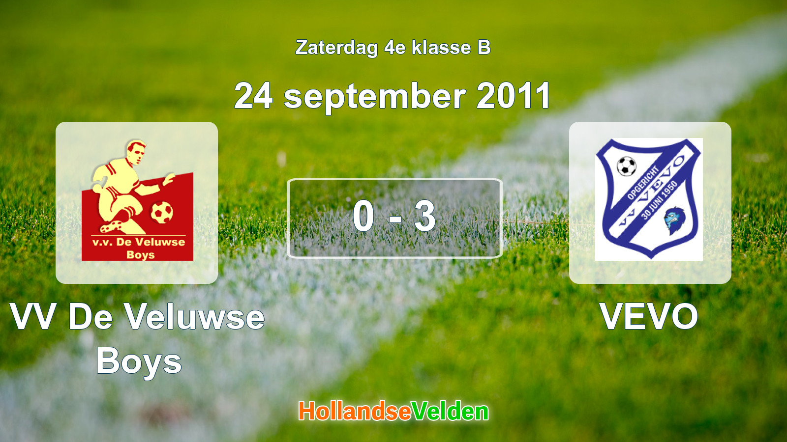 Gespeelde wedstrijd: VV De Veluwse Boys - VEVO 0 - 3 (24 september 2011)