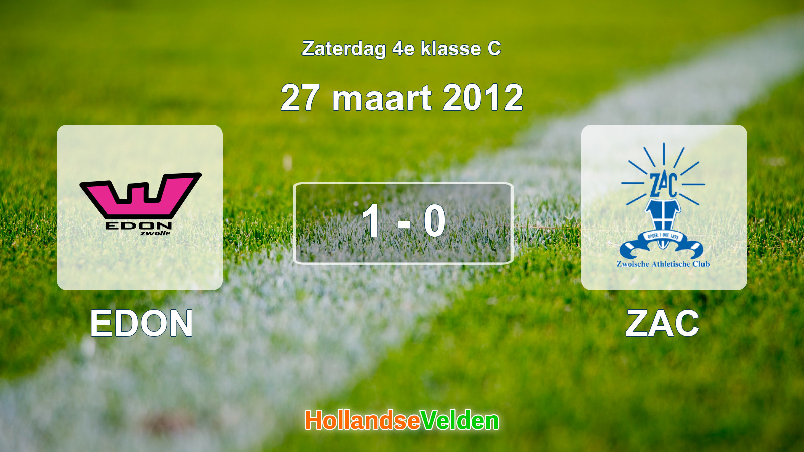 Gespeelde wedstrijd: EDON - ZAC 1 - 0 (27 maart 2012)