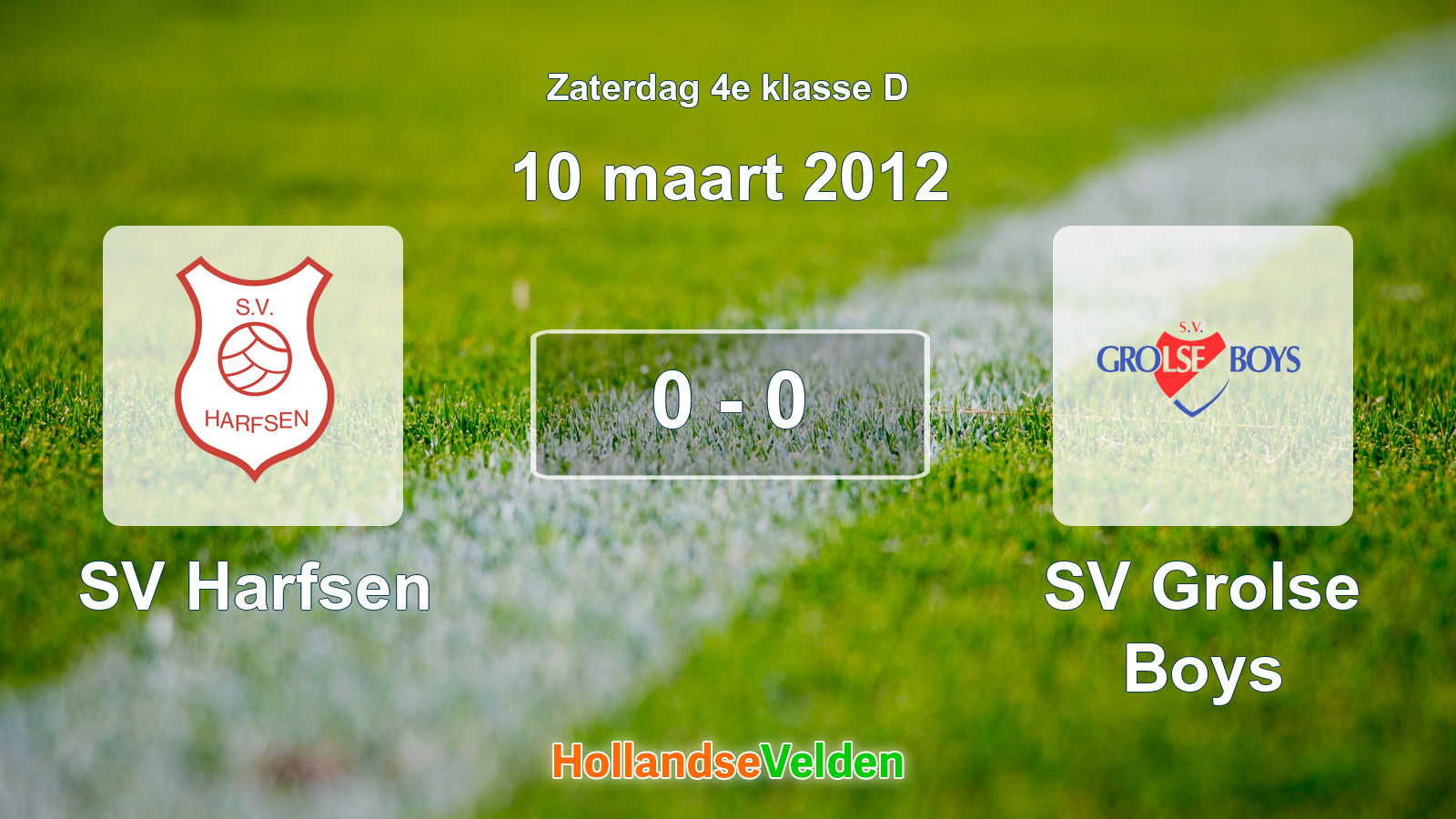 Gespeelde wedstrijd: SV Harfsen - SV Grolse Boys 0 - 0 (10 maart 2012)