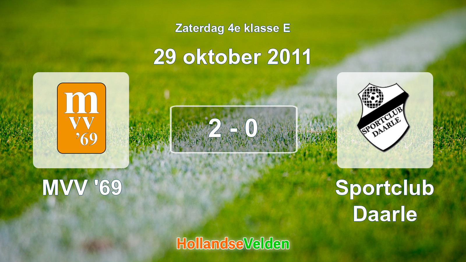 Gespeelde wedstrijd: MVV '69 - Sportclub Daarle 2 - 0 (29 oktober 2011)
