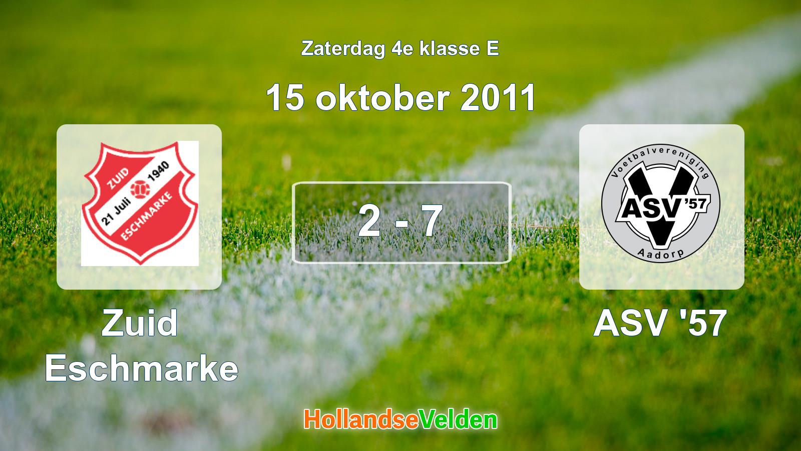 Gespeelde wedstrijd: Zuid Eschmarke - ASV '57 2 - 7 (15 oktober 2011)