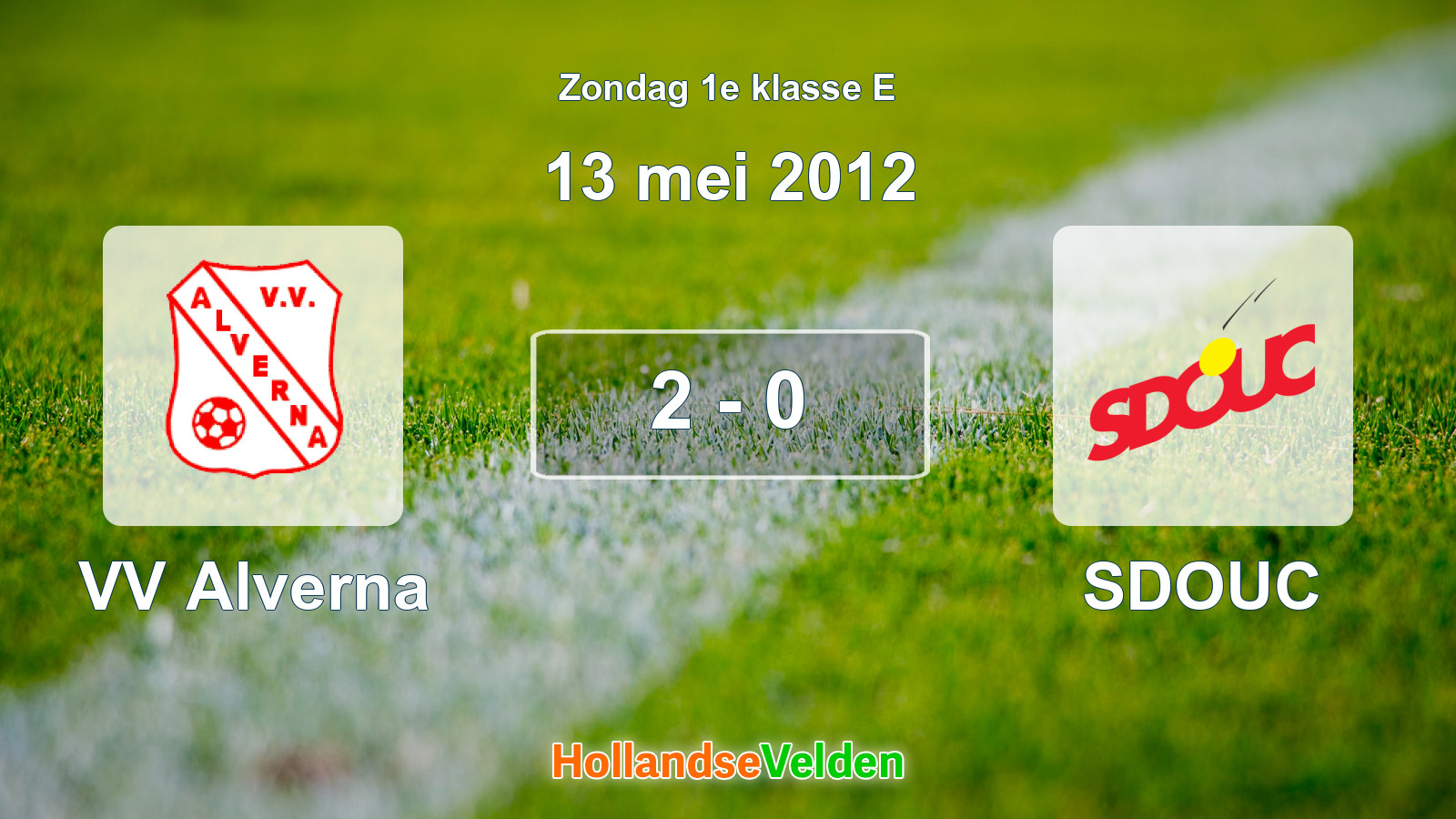 Gespeelde wedstrijd: VV Alverna - SDOUC 2 - 0 (13 mei 2012)