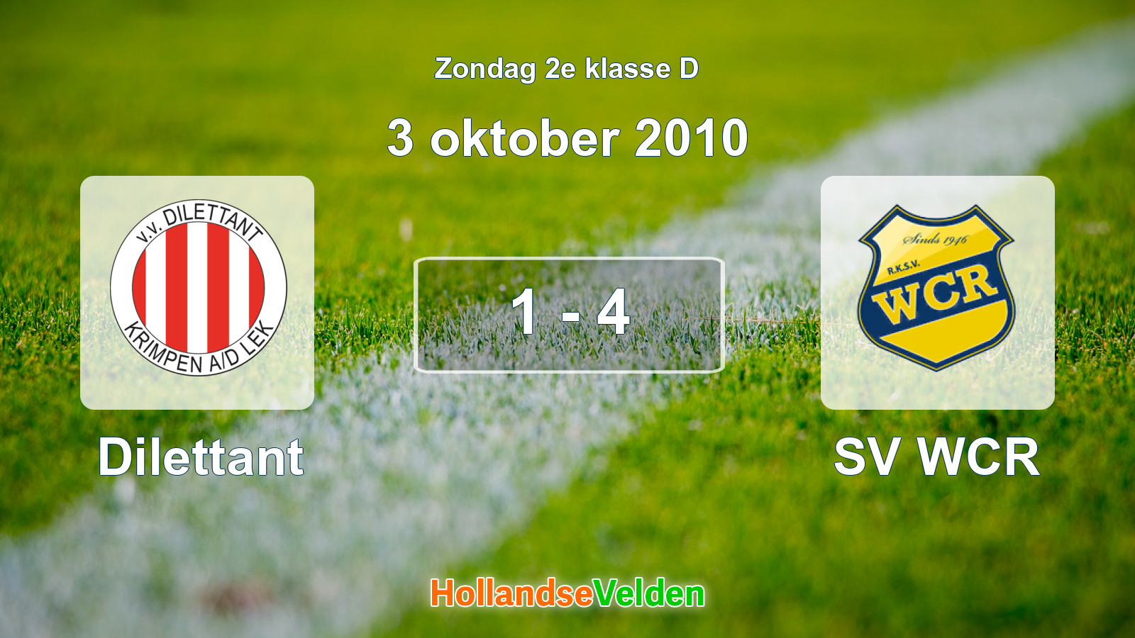 Gespeelde wedstrijd: Dilettant - SV WCR 1 - 4 (3 oktober 2010)
