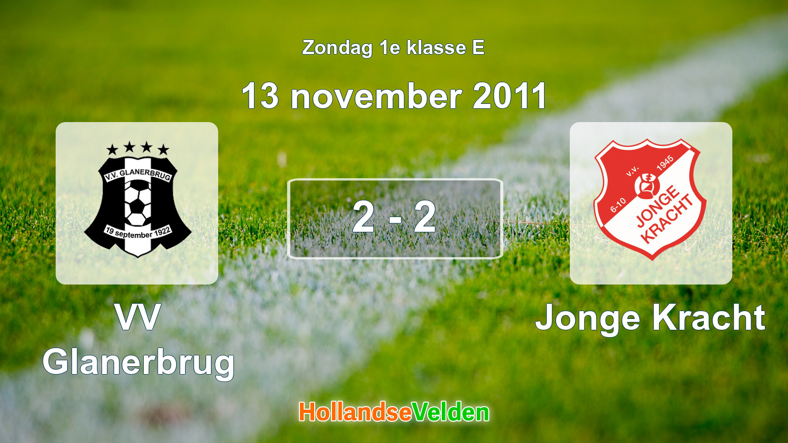 Gespeelde wedstrijd: VV Glanerbrug - Jonge Kracht 2 - 2 (13 november 2011)