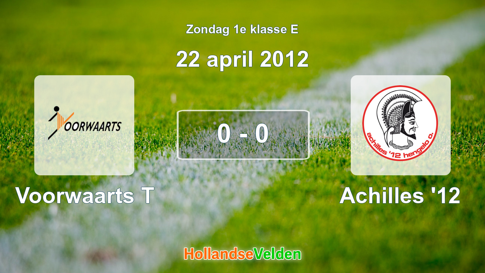 Gespeelde wedstrijd: Voorwaarts T - Achilles '12 0 - 0 (22 april 2012)