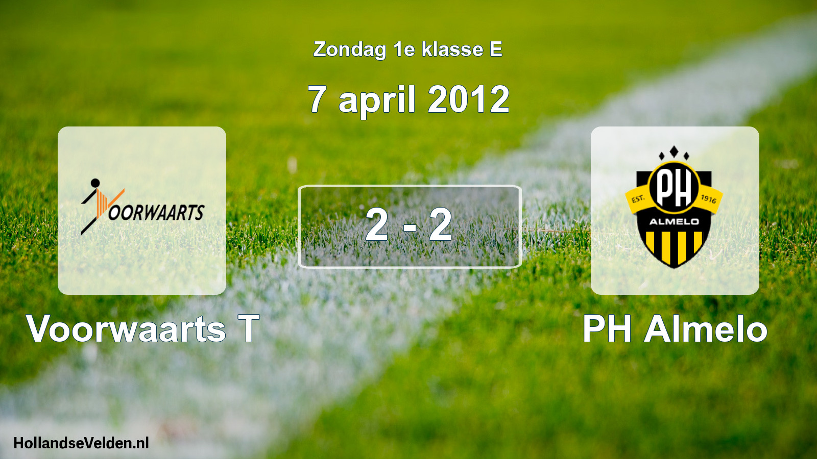 Gespeelde wedstrijd: Voorwaarts T - PH Almelo 2 - 2 (7 april 2012)