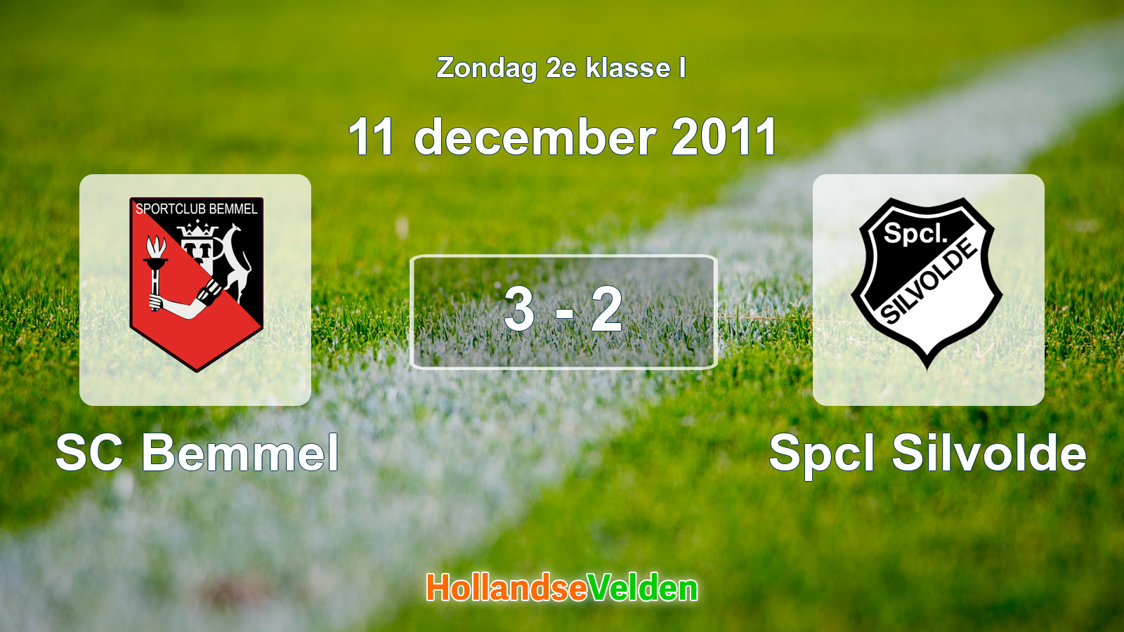 Gespeelde wedstrijd: SC Bemmel - Spcl Silvolde 3 - 2 (11 december 2011)