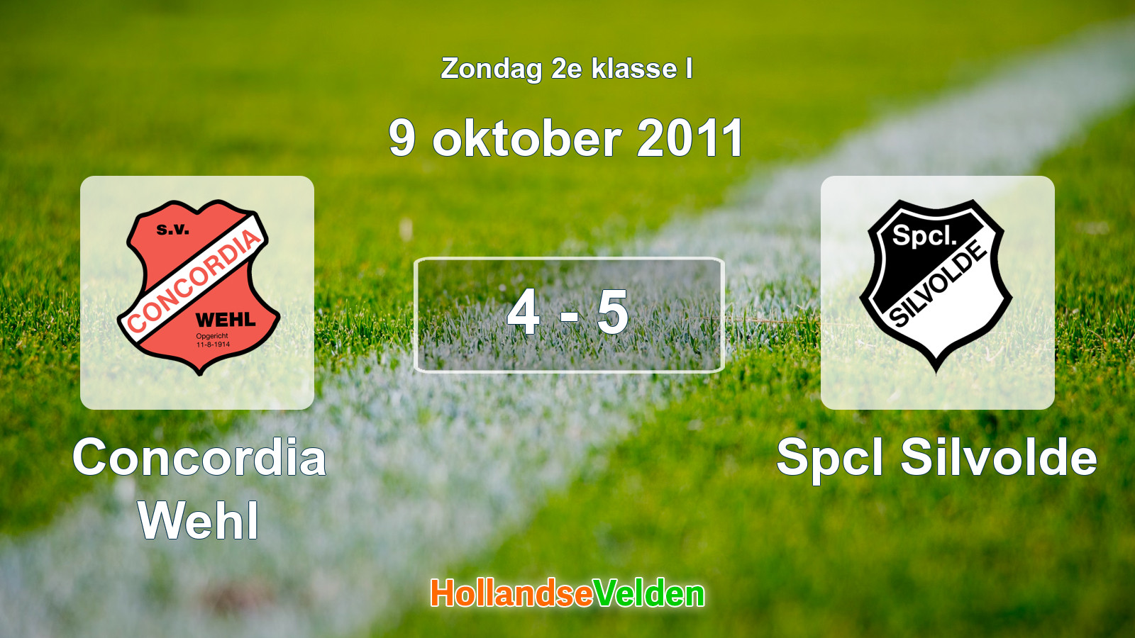 Gespeelde wedstrijd: Concordia Wehl - Spcl Silvolde 4 - 5 (9 oktober 2011)