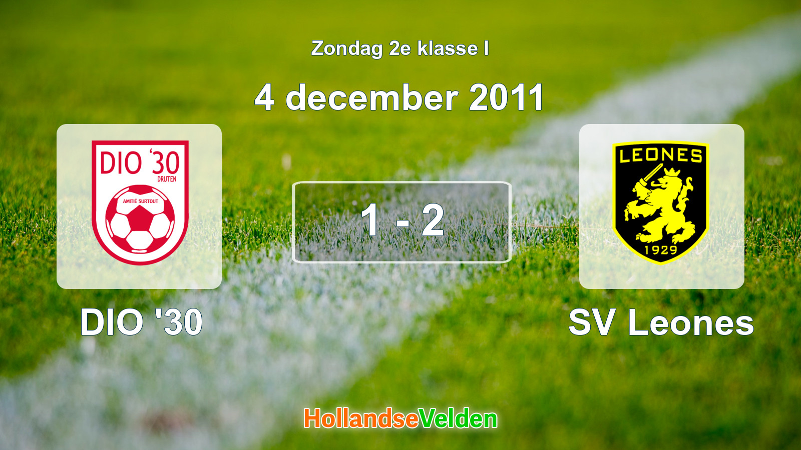 Gespeelde wedstrijd: DIO '30 - SV Leones 1 - 2 (4 december 2011)
