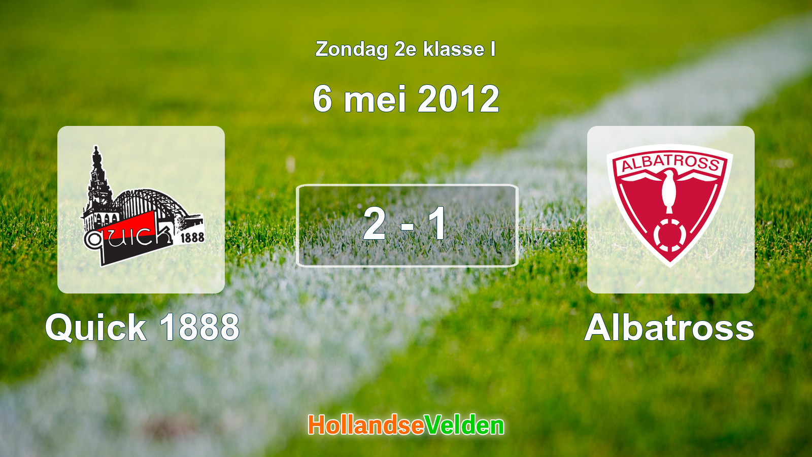 Gespeelde wedstrijd: Quick 1888 - Albatross 2 - 1 (6 mei 2012)