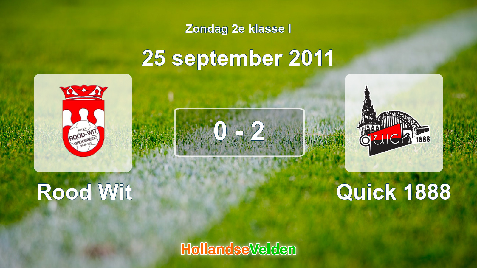 Gespeelde wedstrijd: Rood Wit - Quick 1888 0 - 2 (25 september 2011)