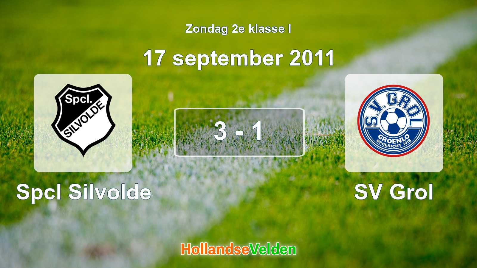 Gespeelde wedstrijd: Spcl Silvolde - SV Grol 3 - 1 (17 september 2011)
