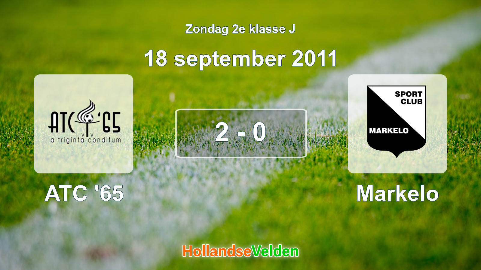 Gespeelde wedstrijd: ATC '65 - Markelo 2 - 0 (18 september 2011)