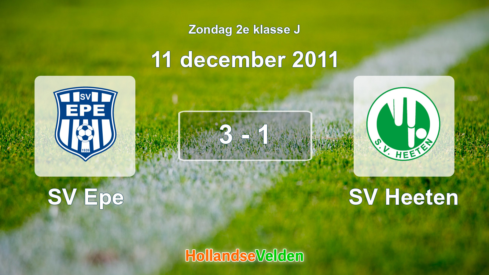 Gespeelde wedstrijd: SV Epe - SV Heeten 3 - 1 (11 december 2011)