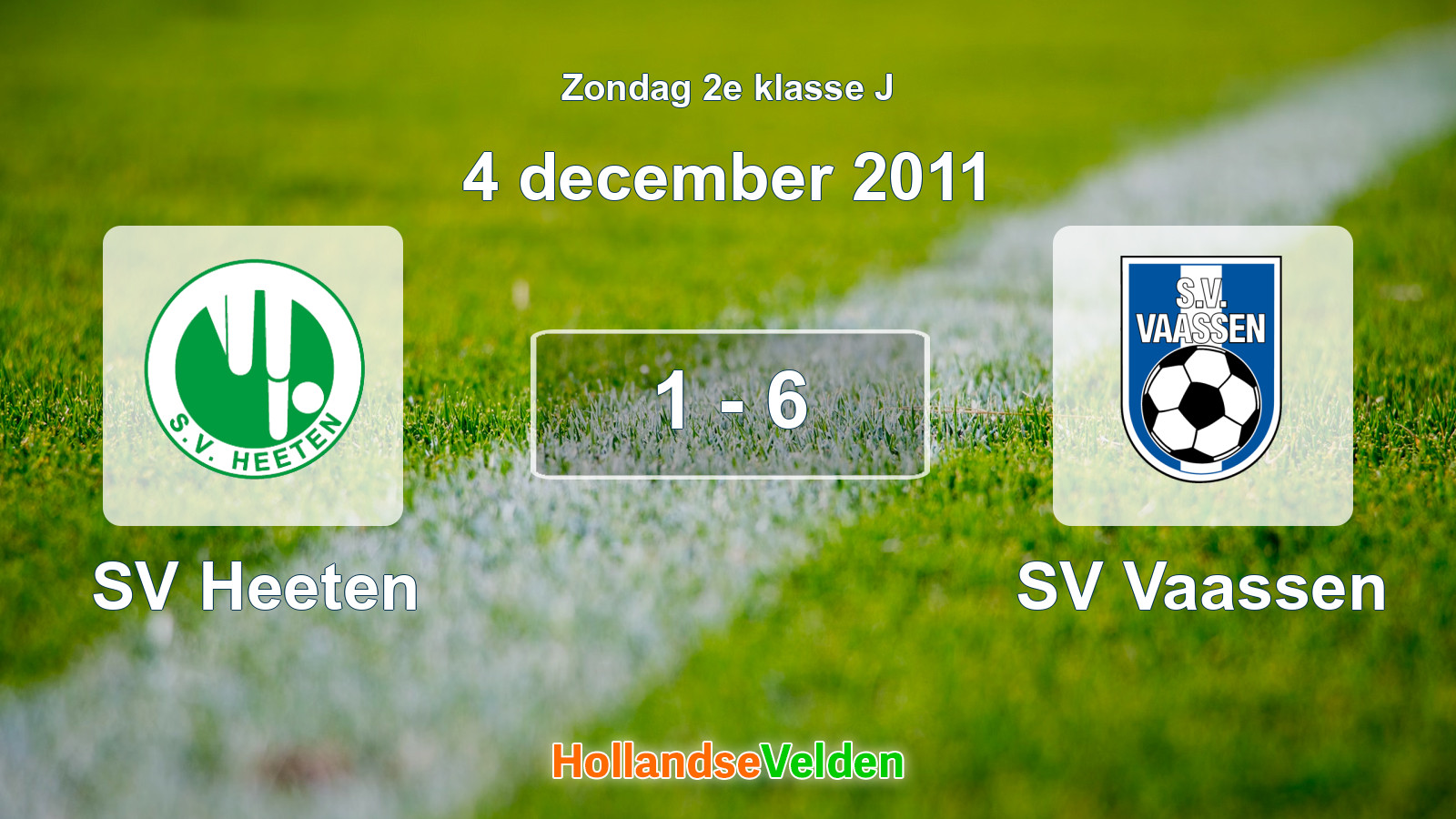 Gespeelde wedstrijd: SV Heeten - SV Vaassen 1 - 6 (4 december 2011)