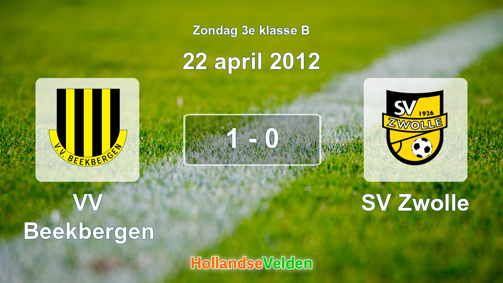 Gespeelde wedstrijd: VV Beekbergen - SV Zwolle 1 - 0 (22 april 2012)