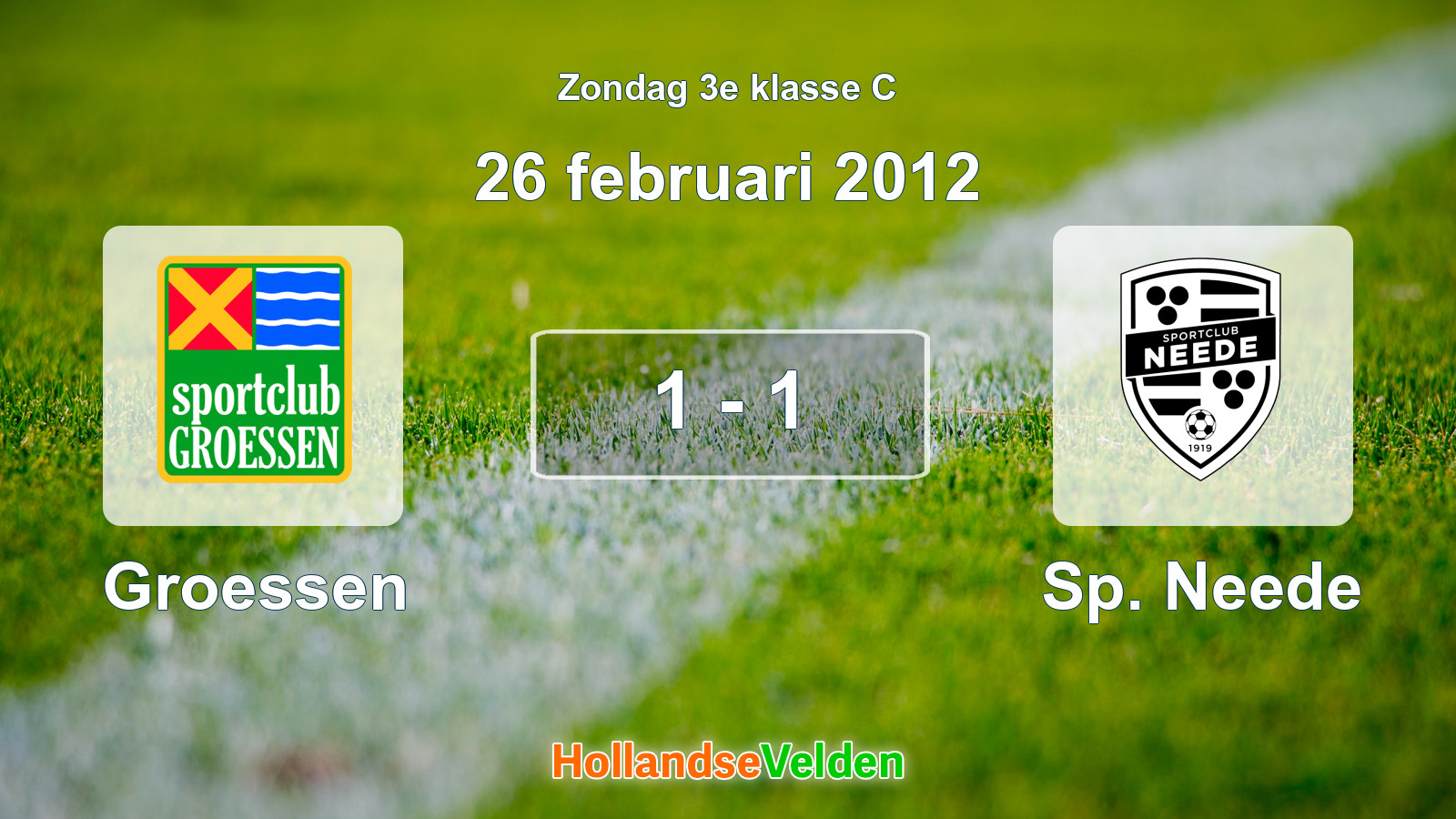 Gespeelde wedstrijd: Groessen - Sp. Neede 1 - 1 (26 februari 2012)