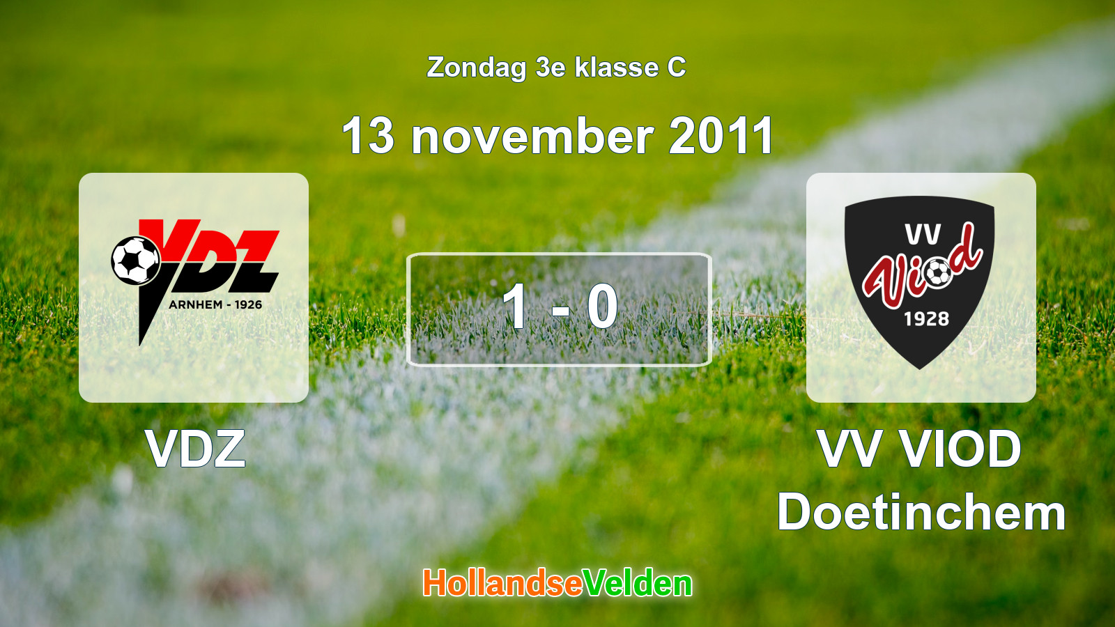 Gespeelde wedstrijd: VDZ - VV VIOD Doetinchem 1 - 0 (13 november 2011)