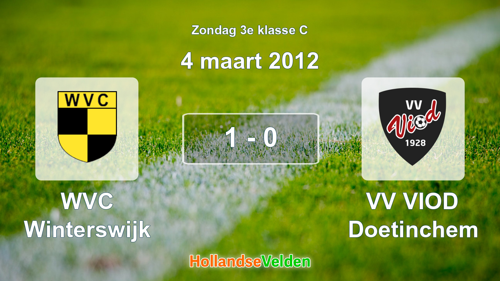 Gespeelde wedstrijd: WVC Winterswijk - VV VIOD Doetinchem 1 - 0 (4 maart 2012)